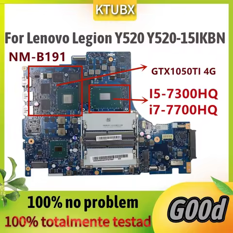 NM-B191.For Lenovo Legion Y520 Y520-15IKBN Laptop Motherboard,With i5-7300HQ i7-7700HQ CPU.GTX1050TI