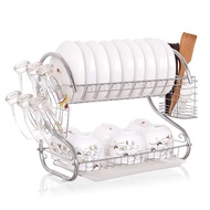 Stainless Steel 2-Layer Dish Rack Holder