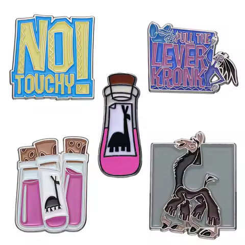 Kuzco’s Potion Enamel Pins Cartoon Purple Llama Potion Brooches Collar Badges Backpack Movie Jewelry