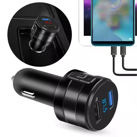 Car Wireless Bluetooth Charger FM Transmitter MP3 Player LED Screen USB Charging Lighter Cigarette D