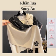 Soft camellia scarf, size 185x75cm, keeps warm in autumn and winter, easy to mix and match