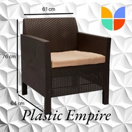Jolly High Quality Plastic Rattan One Seater Chair With Foam