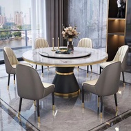 Get 7% coupon+ Luxury Marble Dining Tables and Chairs Set round Table Modern Minimalist Stone Plate 