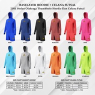 AMMAR 2IN1 SET PACKAGE CUFF BASELAYER HOODIE & DRYFIT SPORT RUNNING GYM SHORTS FOR MEN