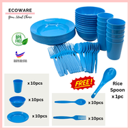 ECOWARE 60pcs Kenduri Set/ Party Set 60pcs/ Plastic Plates Cups Bowls Set/ High Quality Food Grade f