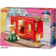 MERAH Sluban Brick Village Red Bus Train M38-B0871 - Children's Toys - Block Toys - Collection Toys 