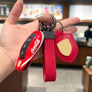 Porsche Key Shell, COCO Red Key Cover, Macan, 718, 911, 992, Cayenne Key Red Decoration Cover