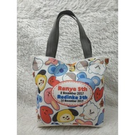 P26xt20 TOTEBAG (7Th Wide)/Adhesive/ Print F4 F/Color Strap/Birthday Bag/SOUVENIR Bag / / Bag/CUSTOM