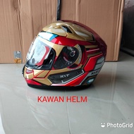 HELM KYT K2 RIDER IRON MAN RED MAROON GOLD MURAH ONGKIR 2KG