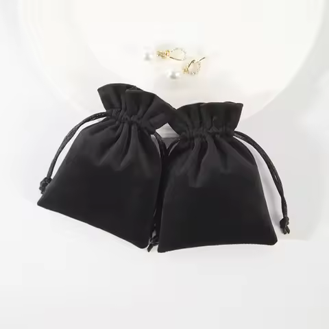 5Pcs Velvet Drawstring Bag 7x9cm 8x10cm 9x12cm 10x15cm 12x16cm 13x18cm 15x20cm Suede Flannel Gift St
