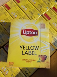 ขนาด 100ซอง x 2g Yellow Label Tea Bags Lipton ชาผงชนิดซองจุ่มฉลากสีเหลือง มีขายยกลังในร้าน เรทส่งทัก