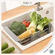 Adjustable Stainless Steel Kitchen Sink Drainage Basket with ABS Holder Kitchen Sink Organizer