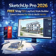 SketchUp Pro 2026 + Vray 7.0 LayOut Style Builder Lifetime For Windows MacOS 3D Modeling Rendering (