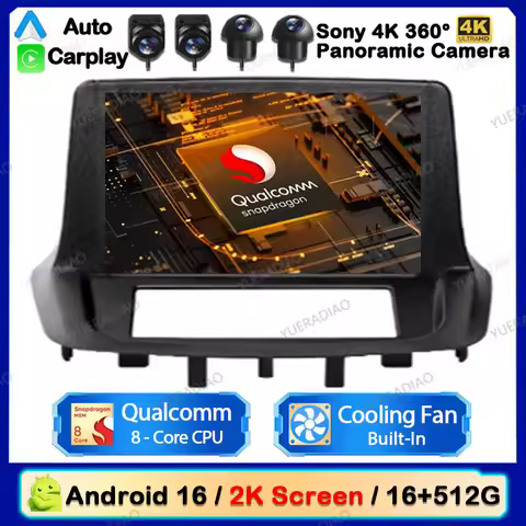 Android 16 Car Radio For Renault Megane 3 RS Fluence Samsung SM3 2008 2010 2014 Multimedia Stereo Vi
