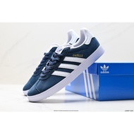 Adidas Original Gazelle Indo Low-Top Sneakers dalam Skema Warna Biru dan Putih