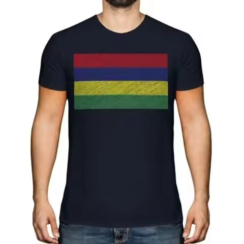 Mauritius Scribble Flagge Herren T-Shirt Geschenk Maurice Mauritius