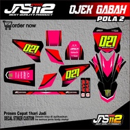 TAXI GABAH DECAL, GABAH OJEK DECAL, PATTERN 2, GABAH OJEK MOOTOR STICKERS
