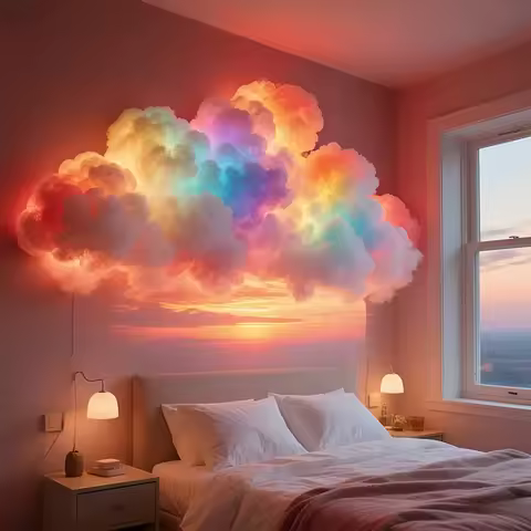 39.3inch 3D Thunder Cloud LED Ambient Light Remote and APP Control DIY Color Changing Light Lamp for
