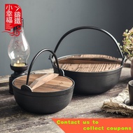 🇨🇳Cast Iron Stew Pot Household Uncoated Japanese Non-Stick Pot Old-Fashioned Pig Iron Soup Pot Thickened Japanese Soup P