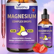 VivoNu Children's Magnesium Drops – Magnesium Bisglycinate + Vitamin D3 K2 B12 B6, Omega 3 dan Kalsi