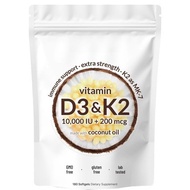 Vitamin D3K2 Soft Capsules 180 Capsules Coconut Oil Base Liquid Formula Dietary Supplement AL8+280/