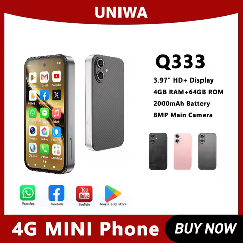 UNIWA Q333 Mini Smartphone 4GB RAM 64GB ROM 4G Network Full Band 2000mAh Mobile Phones Google Play S