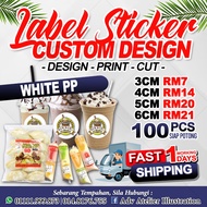 WATERPROOF STICKER | 3cm - 6cm | CUSTOM MADE LABEL PRODUK (SHIP IN 1DAY)