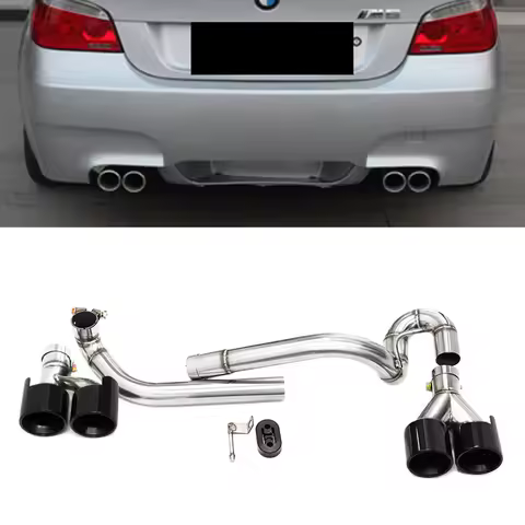 Dual Exhaust Tip For BMW E60 523i 520i 2006-2011 Up To M5 Look Quad Stainless Steel Car Exhaust Tip 