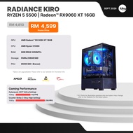 IDEALTECH RADIANCE KIRO AM4 AMD GAMING PC ( AMD RYZEN 5 5500 / AMD RX9060 XT 16GB / 8GB RAM / 256GB 