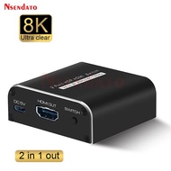 New Bluetooth dual-mode 2X1 8K HDR HDMI Conmutador Switch 2X1 4K 120Hz HDR HDMI Switch 2 In 1 Out HDMI 2.1 Speed Switch Switcher Adapter For PS5/4 TV PC