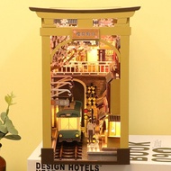 PMMM DIY Book Niche Rak Buku Sudut Diagonal 3D Bercahaya Sensor Rak Buku Sudut Diagonal DIY Buku 3D 