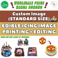 [HARGA BORONG/WHOLESALE] (STANDARD SIZE) Custom Edible Icing Image Printing + Edit [Halal] Icing Ima