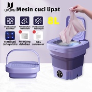 Mesin Cuci Mini Portable 2 Tabun Sterilisasi Cahaya Biru Mesin Pengering Pakaian 8L Mesin Cuci Lipat Otomatis