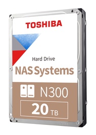 Toshiba N300 20TB NAS 3.5-Inch Internal Hard Drive - CMR SATA 6 GB/s 7200 RPM 512 MB Cache - HDWG62A