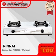 Rinnai RI-522 SS Kompor Gas Stove 2 Tungku RI 522 SS / RI522 SS / RI522SS Stainless Silver