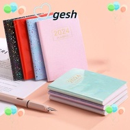 GESH1 Diary Weekly Planner, with Calendar Dazzling Colorful 2024 Agenda Book, Portable A7 Pocket To Do List English Notepad School Office