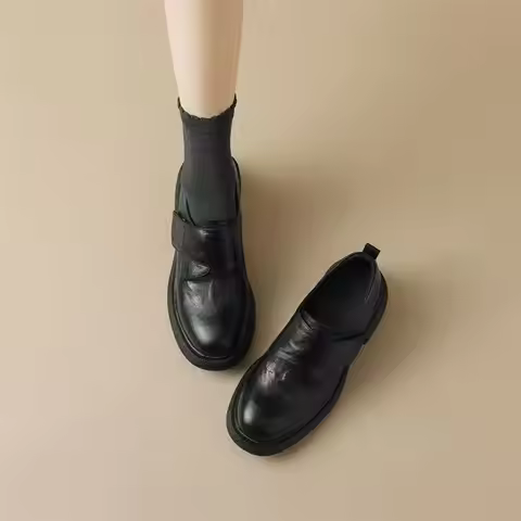 Women Soft Cloud‑Feel Platform Loafers, 2026 British Style Slip‑on Oxford Shoes, Soft Sole Versatile
