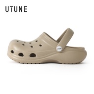 UTUNE Women Platform Clogs 3.5cm Height Boost Summer Outdoor Beach Sandals Non-Slip Closed Toe Half 