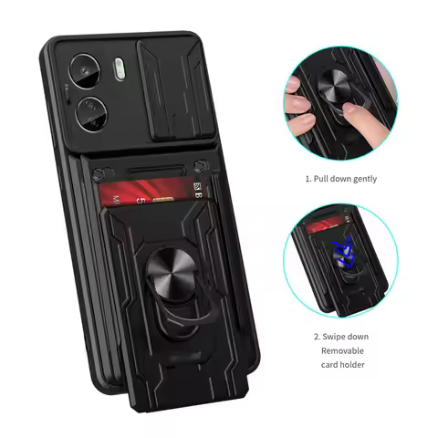 Card slot Camera Protect Case for Xiaomi Redm 13C 12 12C 11A 10C 10 9 9T 9A 9C K60 Ultra Armor Hybri