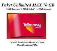 Kartu Perdana Telkomsel Unlimited Max 70GB (Reguler 24 Jam)