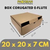 KARDUS 20x20x7 cm ( SATUAN ) / BOX KARTON CORUGATED DIE CUT E-FLUTE / AKSESORIS / KADO / ONLINE