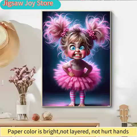 A 1000pcs Adult Puzzle, Measuring 70.0X50.01 cm, Featuring a Quirky Pink Girl Design, Perfect for Cr