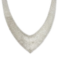Excellent condition △ TIFFANY&Co. Tiffany Elsa Peretti Mesh Necklace Choker Accessory 925 Silver Wei