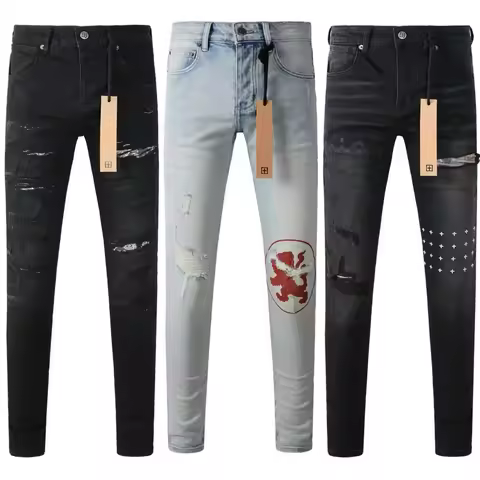 Trendy KSUBI Men's Jeans Slim Fit Elastic Bootcut Denim Pants Long Pants PU Material Four Seasons Un