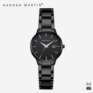 HANNAH MARTIN Jam Tangan Wanita 100% Original Business Tanggal Analog Stainless Steel 17591