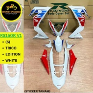 (STICKER TANAM/AIRBRUSH) RAPIDO COVER SET HONDA RS150 RS150R V1 (5) TRICO EDTION WHITE