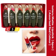 Issteru Matte Lipstick [Assorted Red Colour] [6pcs]
