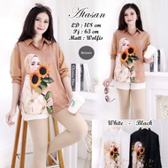 Kemeja Atasan Bunga Woolpeach Import