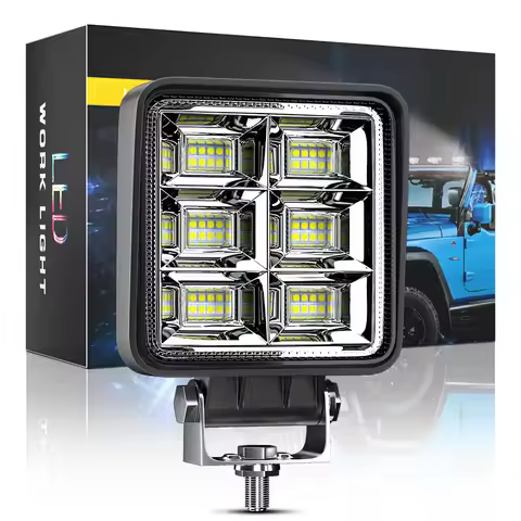 DC9-30V Flood Light Auxiliary Work Light LED Bar 4" 144W 48LED Searchlight Overhead Light Farm Fishi