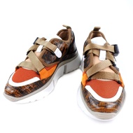 Chloe CHC18A0511839V36W 棕色皮革女式運動鞋[未使用]